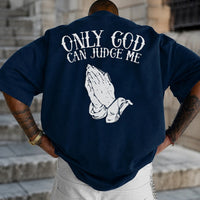 Caleb™ Oversized-T-Shirt mit Auffälligem Print in Dunkelblau
