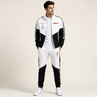 Cassian Paris™ Set mit Stehkragenjacke und Jogginghose in Schwarz