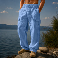 Nomade™ Cargo-Hose aus Baumwoll-Leinen in Blau