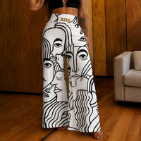 Valenzia™ Hose mit Hoher Taille und Exklusivem Goldenen Detail in Weiß mit Schwarz
