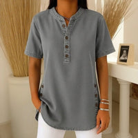 Jeansbluse Calenny™ Mit Gewaschener Optik und Lockerer Passform in Grau