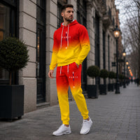 Boulevard Paris™ Premium-Sweatshirt-Set mit Kapuze und Kängurutasche in Gelb