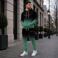 Boulevard Paris™ Premium-Sweatshirt-Set mit Kapuze und Kängurutasche in Grün