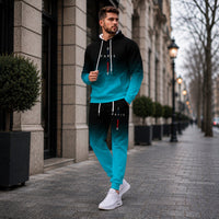 Boulevard Paris™ Premium-Sweatshirt-Set mit Kapuze und Kängurutasche in Blau
