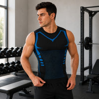 Spartan™ Formendes Tanktop mit atmungsaktiven Strickzonen und körpernahem Schnitt in Schwarz / Weiß