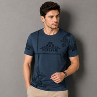 Vittore™ Baumwoll-T-Shirt mit modernem Print / Für einen modernen Look zu jedem Anlass in Blau