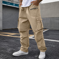 Cargohose Orsen™ mit elastischem Bund, Pattentaschen und lockerem Schnitt in Beige
