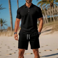 Matteo™ Set Mit Poloshirt Und Shorts Mit Verstellbarem Bund in Dunkelblau