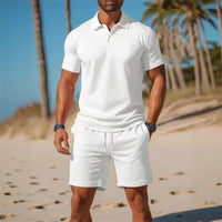 Matteo™ Set Mit Poloshirt Und Shorts Mit Verstellbarem Bund in Weiß
