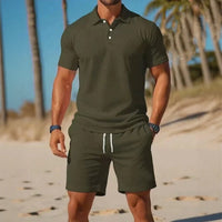 Matteo™ Set Mit Poloshirt Und Shorts Mit Verstellbarem Bund in Grün
