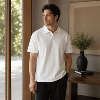 Alden™ Kurzarm-Poloshirt Aus Ultraleichtem Stoff in Weiß