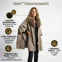 Sion™ Damenmantel mit luxuriösem Kunstfuchs-Kragen und echtem Schutz vor Kälte in Khaki