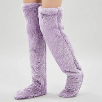(KAUF 1, ERHALTE 2 GRATIS) Veloura™ Premium Kuschelsocken aus Weichem Plüschstoff in Lila