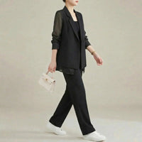 Alviera™ 2-teiliges Set mit Elegantem Blazer im Tailoring-Design in Schwarz
