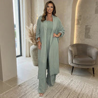 Bellavie™ Eleganter Jumpsuit mit Kimono-Style Mantel in Hellgrün