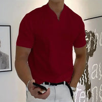 Aureon™-T-Shirt mit Schmaler Passform und Minimalistischem Design in Rot