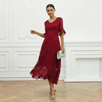 Celira™ Kleid mit Raffiniertem Floral-Design in Rot