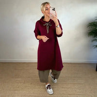 Dalen™ Hoodie im Kleidstil mit Urbanem Design in Bordeauxrot