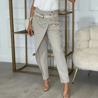 Calista™ Hose mit Asymmetrischem Design und Exklusivem Gürtel in Grau