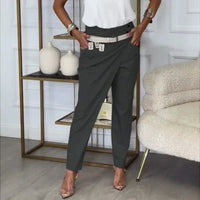 Calista™ Hose mit Asymmetrischem Design und Exklusivem Gürtel in Dunkelgrau