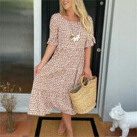 Eloria™ Kleid mit Lockerem Fall und Zeitloser Eleganz in Dunkelbraun
