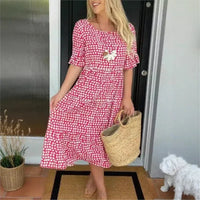 Eloria™ Kleid mit Lockerem Fall und Zeitloser Eleganz in Rot