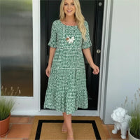 Eloria™ Kleid mit Lockerem Fall und Zeitloser Eleganz in Grün