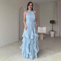 Avelora™ Kleid mit Raffiniertem Design und Eleganter Bewegung in Aqua Blau