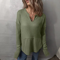 Elowen™-Bluse mit Modernem Schnitt und Lässig-Schickem Stil in Olivgrün