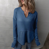 Elowen™-Bluse mit Modernem Schnitt und Lässig-Schickem Stil in Blau