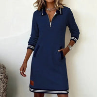 Navelle™ Kleid mit Polokragen und Müheloser Eleganz in Blau