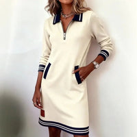 Navelle™ Kleid mit Polokragen und Müheloser Eleganz in Beige