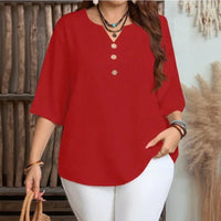 Celyra™ Bluse mit Lockerem Schnitt und Natürlichem Komfort in Rot