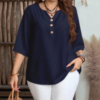 Celyra™ Bluse mit Lockerem Schnitt und Natürlichem Komfort in Blau