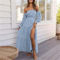 Ravienna™ Off-Shoulder Kleid Mit Eleganter Leichtigkeit in Hellblau