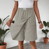 Celenne™ Skort aus Leinen-Baumwolle mit Premium-Komfort in Hellgrau