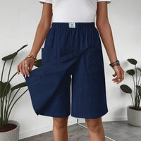 Celenne™ Skort aus Leinen-Baumwolle mit Premium-Komfort in Dunkelblau