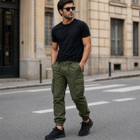 Everest™ Cargohose mit Utility-Taschen und Jogger-Bündchen in Grün
