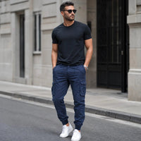 Everest™ Cargohose mit Utility-Taschen und Jogger-Bündchen in Blau