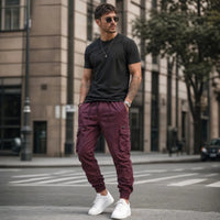 Everest™ Cargohose mit Utility-Taschen und Jogger-Bündchen in Bordeaux