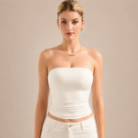 Belisse™ Bandeau-Top mit Figurbetontem Sitz und Premium-Komfort in Weiß
