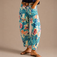 Alvida™ Hose mit Blumenmuster und weitem Fall in Blumenmuster und Türkis