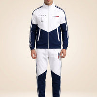 Cassian Paris™ Set mit Stehkragenjacke und Jogginghose in Blau
