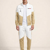 Cassian Paris™ Set mit Stehkragenjacke und Jogginghose in Khaki