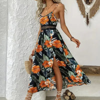 Garden™ Maxikleid Mit Spitzen-Taille Und Elegantem Schlitz in Schwarz