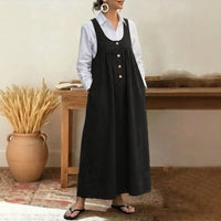 Meadow™ Kleid Im Latzkleid-Stil Mit Minimalistischen Knöpfen Vorne in Schwarz
