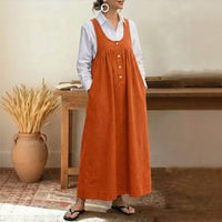 Meadow™ Kleid Im Latzkleid-Stil Mit Minimalistischen Knöpfen Vorne in Orange
