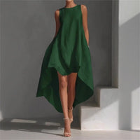 Solennie™ Kleid Mit Verlängertem Saum und Minimalistischem Design in Grün