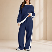 Celestelle™ Sweatshirt-Set Mit Seitlichen Streifen Und Weiter Hose in Blau