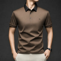 Alviero™ Poloshirt mit Strukturkragen und Flexiblem Gewebe in Kaffeebraun
